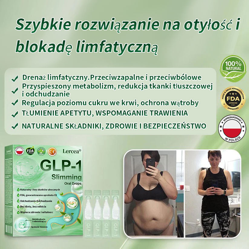Widoczne rezultaty w 7 dni 🏆 | Lercea® GLP-1 Doustny Roztwór Odchudzający – 🌈 Otyłość, Choroby Sercowo-Naczyniowe, Cukrzyca, Bezdech Senny, Problemy ze Stawami i nie tylko